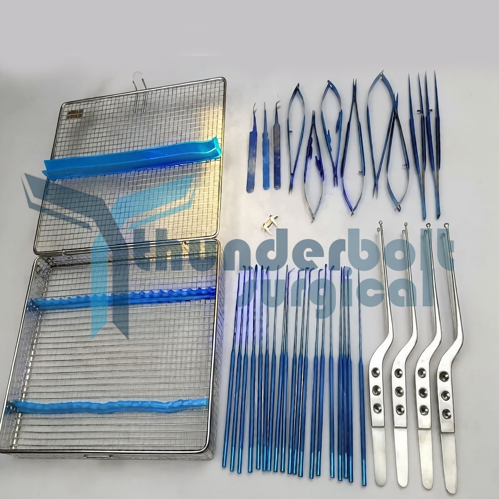 Micro surgery instruments set Neuro Surgical Titanium coated Instrument