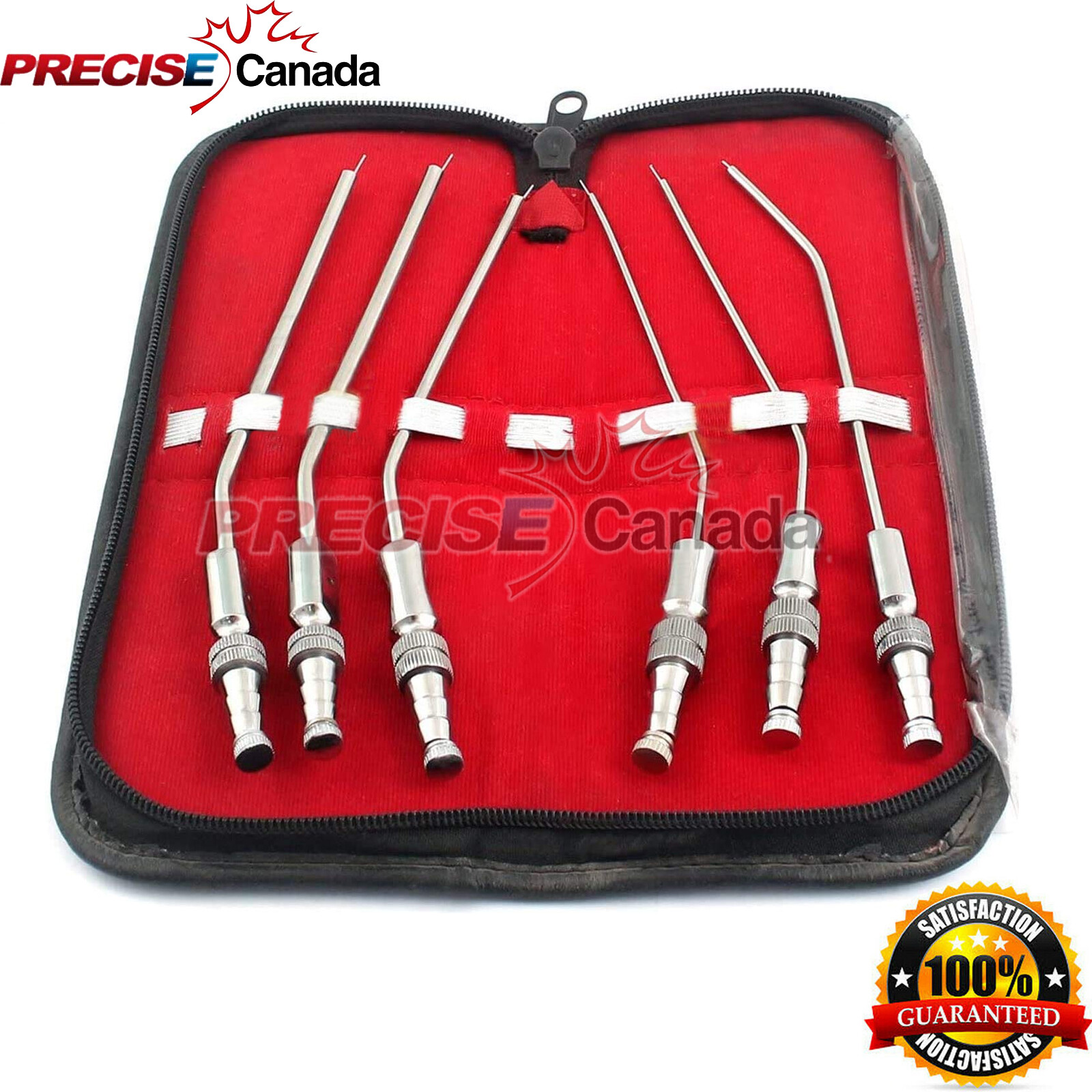 Frazier Suction Tube Set Of 6 Tubes Aspirator With Kit Dental Ent Surgical Inst
