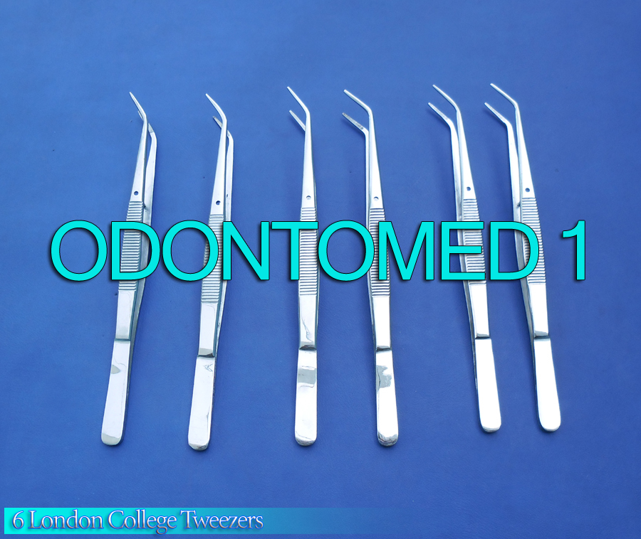 6 London College Tweezer Dental Surgical Instruments