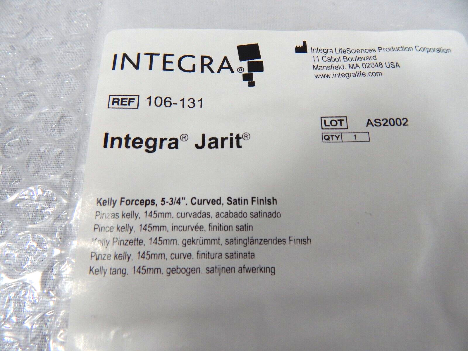 INTEGRA JARIT 106-131 KELLY FORCEPS 5-3/4” CURVED