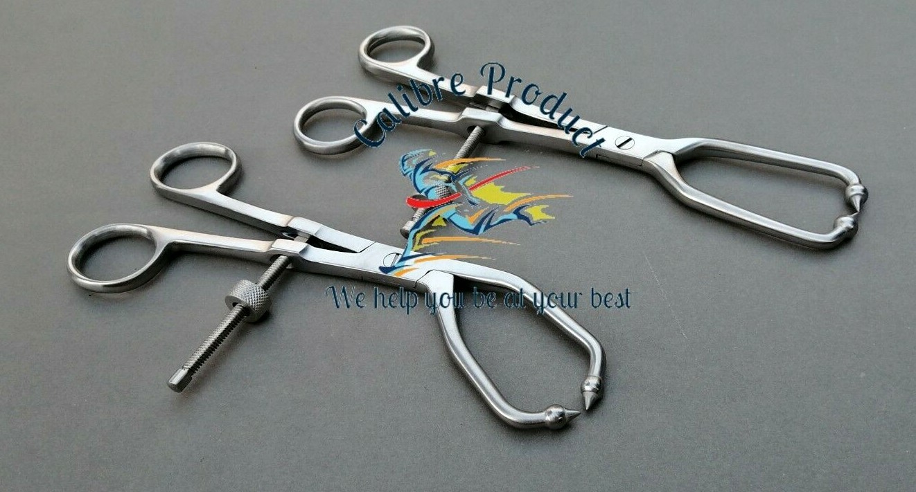 Pelvic Bone Reduction Forceps With Ball Tips Str / Cur Orthopedic Instruments