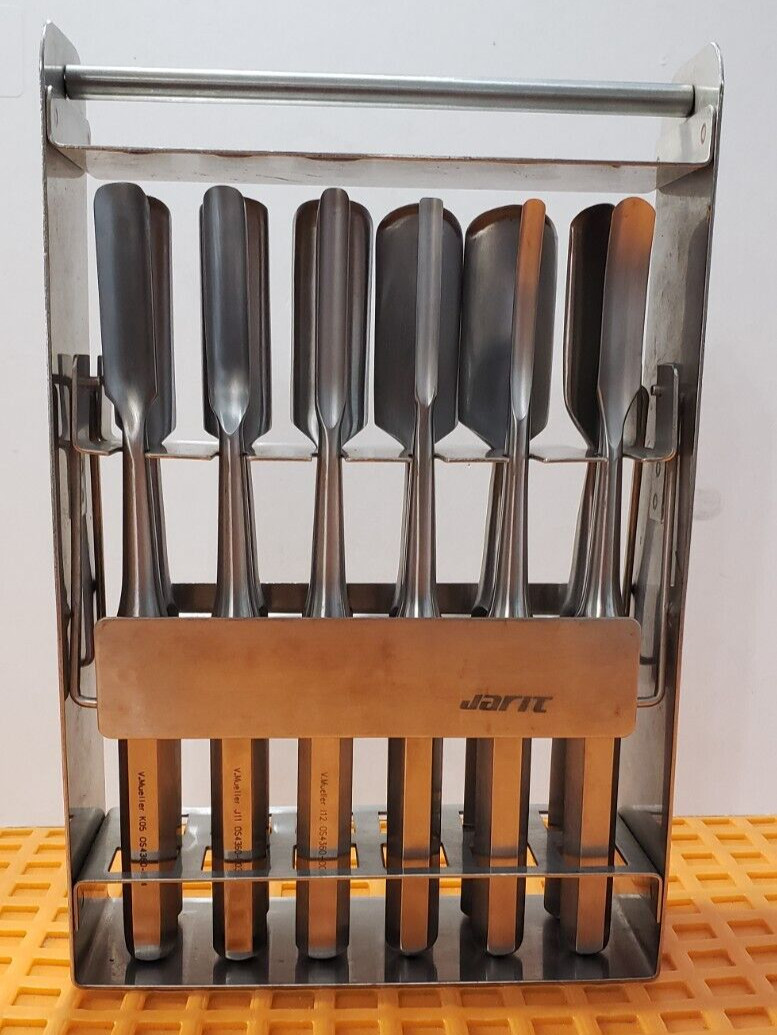 V. Mueller Surgical Orthopedic Hibbs Gouges 9.5″ Straight Set of 12 W-Jarit Rack