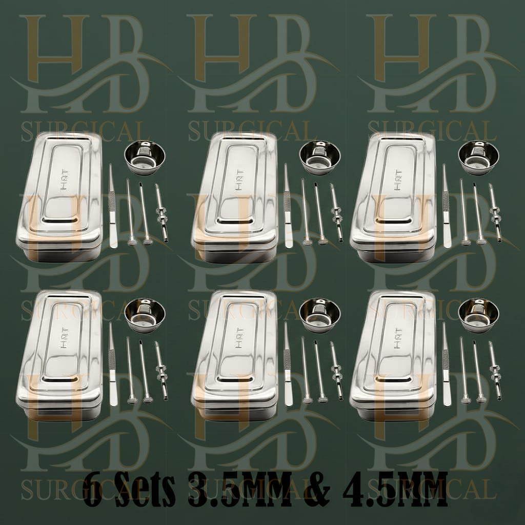 6 Sets HRT Trocar 3.5 mm & 4.5mm Hormone Replacement Pellet Insertion Kit