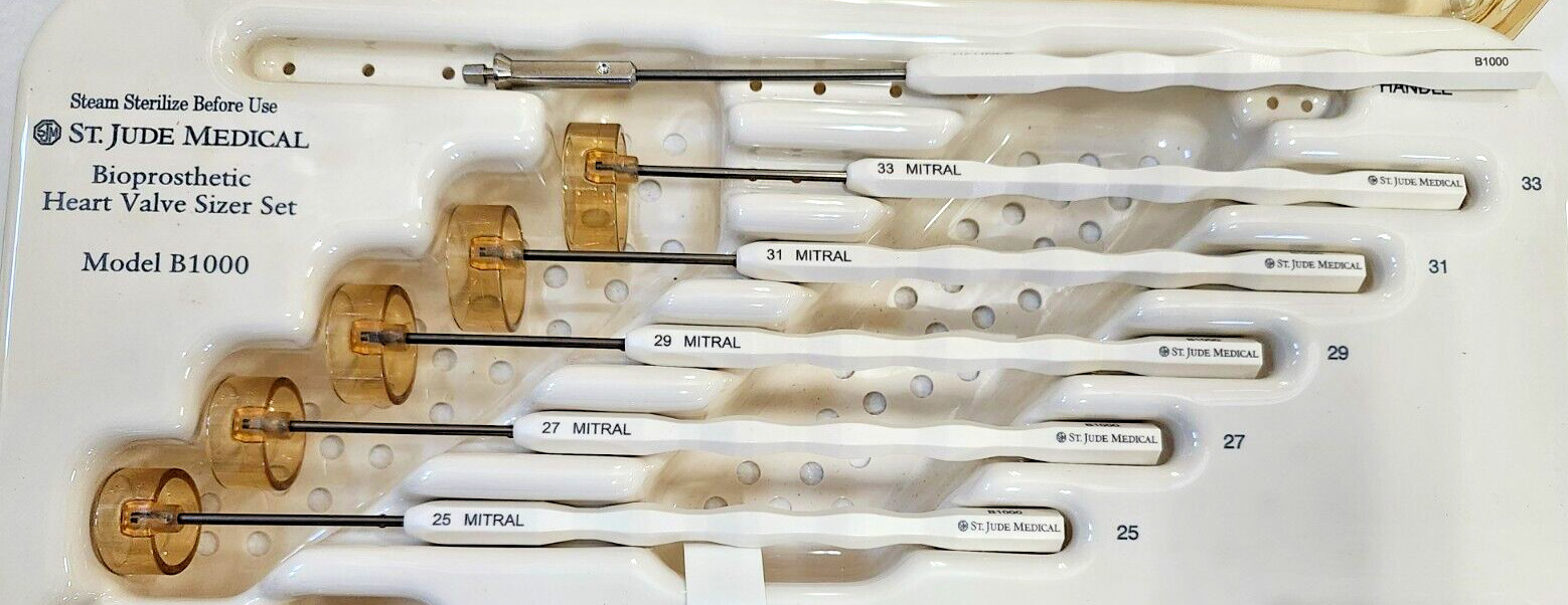 St. Jude Medical B1000 Bioprosthetic Heart Valve Set Sizer w/ Tray
