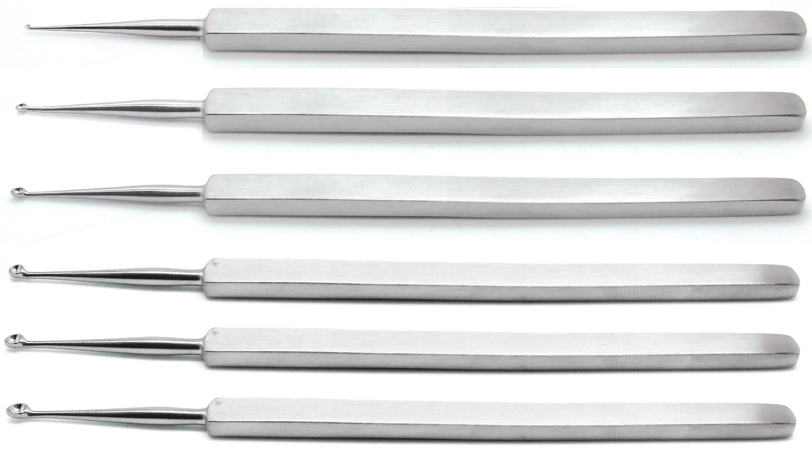 6 Pcs Meyhoefer Chalazion Ear Curette #-1,#0,#1,#2,#3,#4 Surgical ENT Instrument