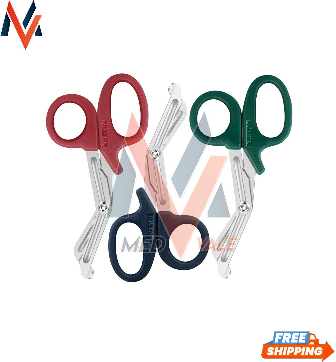 Trauma Shears, Medical Scissors 3-Pack, Premium Bandage Scissors for Nurses