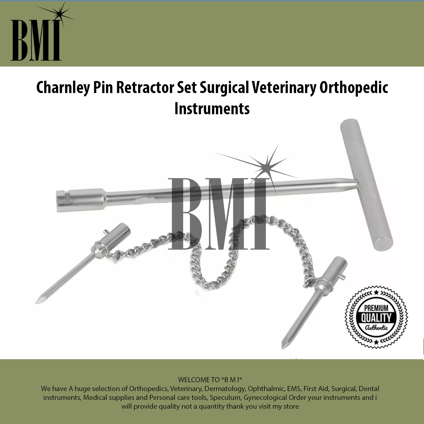Charnley Pin Retractor Set Surgical Veterinary Orthopedic Instruments- Emperor