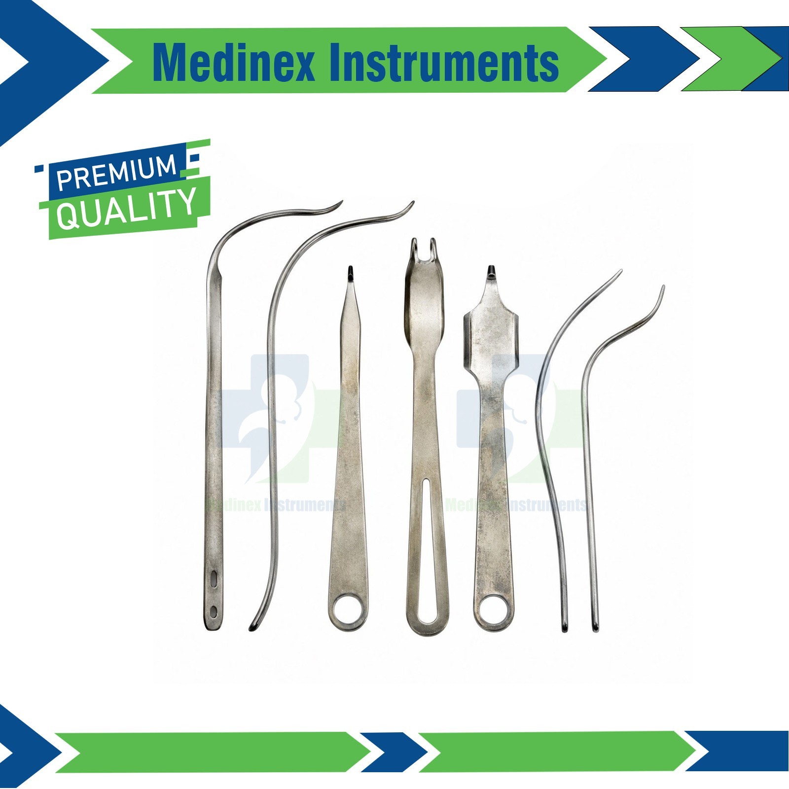 Retractors THA hip instruments Set Surgical instruments Set of 7 Pieces