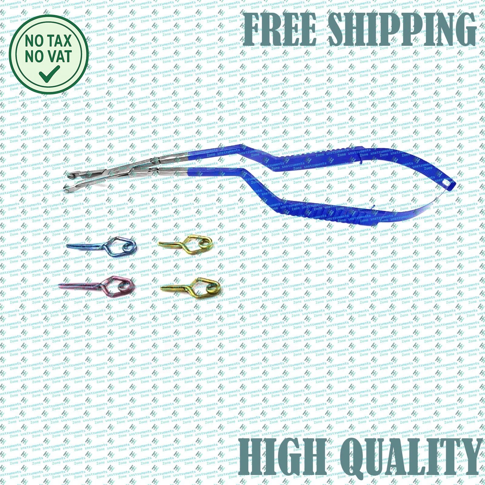 Yasargil Aneurysm Clip Applicator with 4 Clips – Neurosurgery Instrument Set