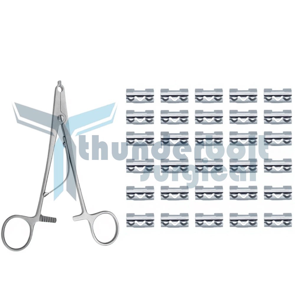 Raney Scalp Clip Applicator Plus 30 Pcs Clip Surgical Instruments Set Premium