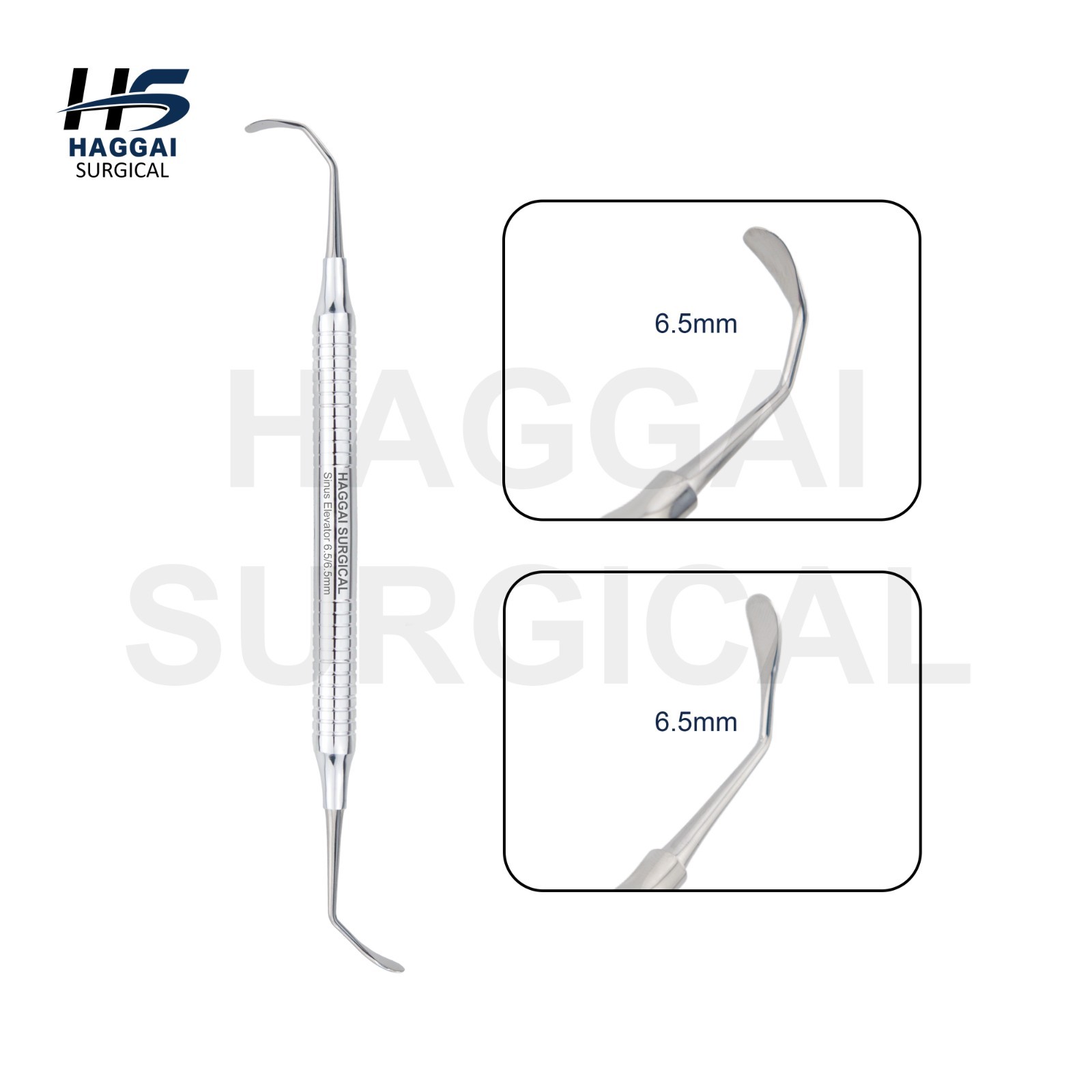 Sinus Elevator 6.5mm Double Ended Stainless Steel Curved Spatula Lab x 10 Pcs