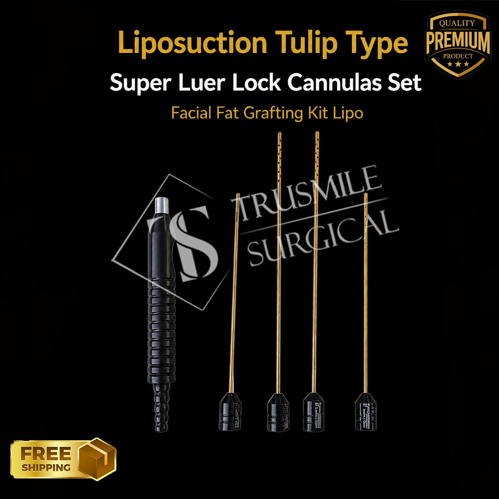 Liposuction Tulip Type Super Luer lock Cannulas Set Facial Fat Grafting Kit Lipo