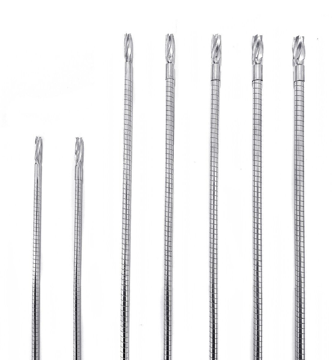 Orthopedic Cannulated Flexible Reamer 6mm to 12mm Lot of 7pcs Stainless Steel