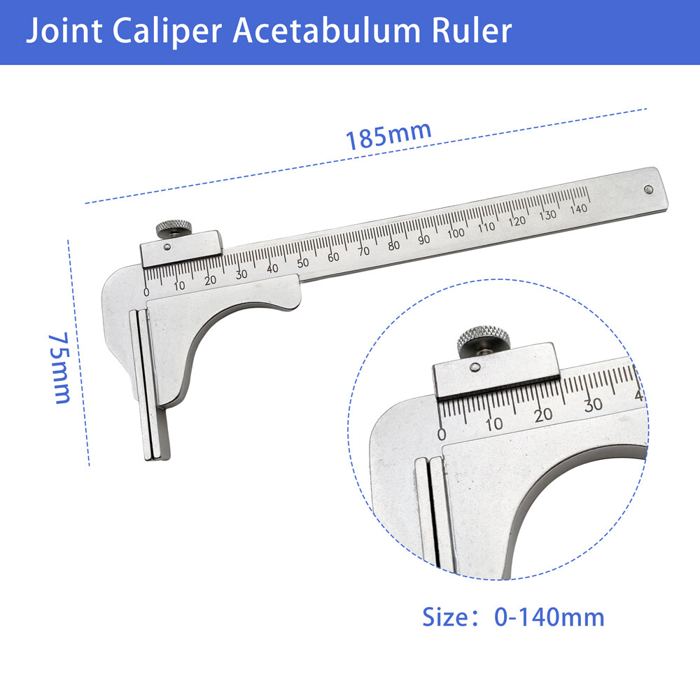 QSWTITAN Acetabulum Ruler Orthopedic Joint Caliper 185mm/190mm/195mm Instruments