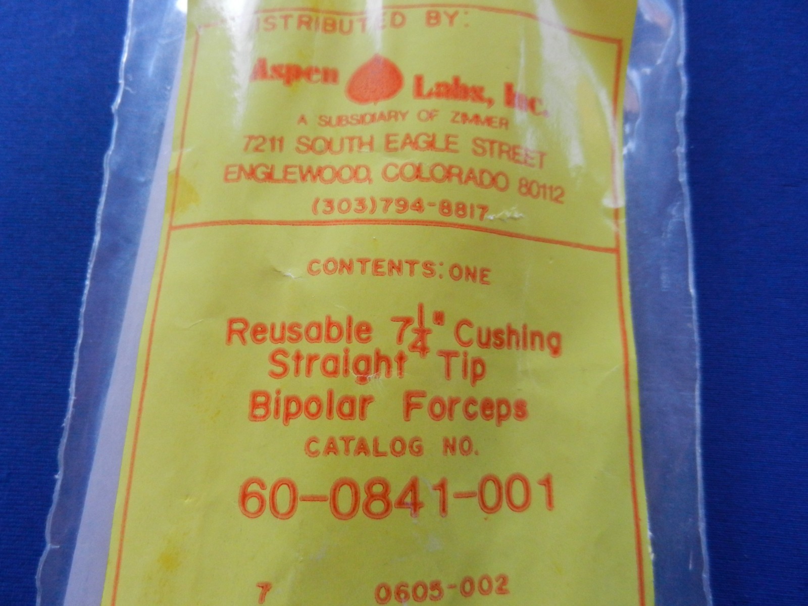 **NEW** Aspen Surgical 60-0841-001 Cushing Straight Tip Bipolar Forceps 7.25″