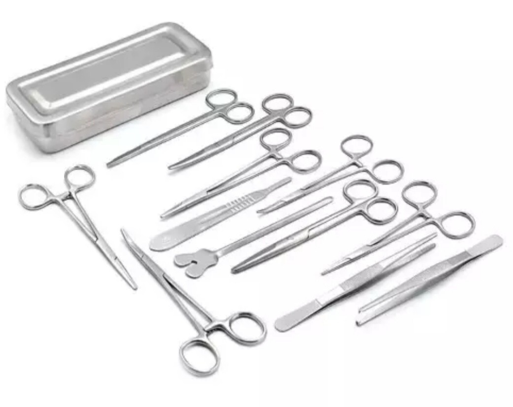 3 Set of 13 Pieces Basic Minor Surgery Kit Steel Box Surgical Instruments