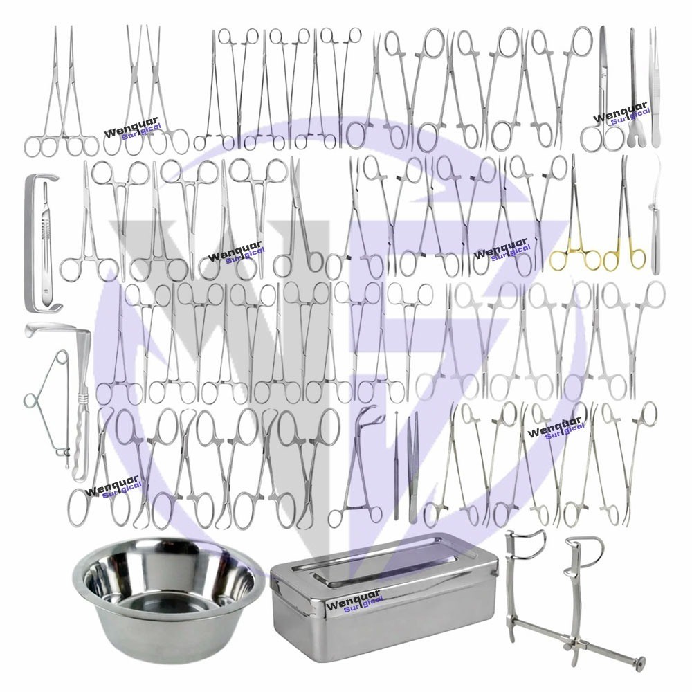 setAbdominal Surgery Set 74Pcs Belly Diagnostic instruments Tummy Treat