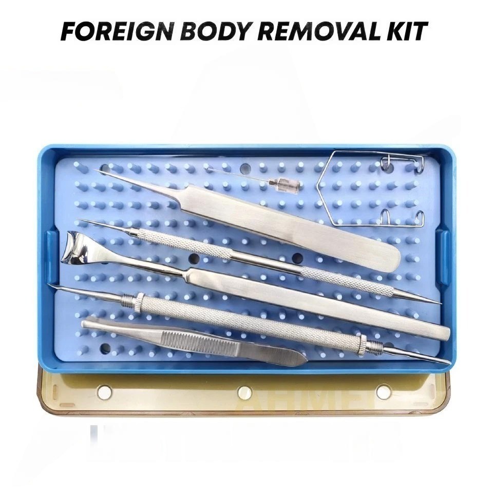 8 Pcs Foreign Body Removal Reusable Kit for Ophthalmic Procedure Surgical Kit