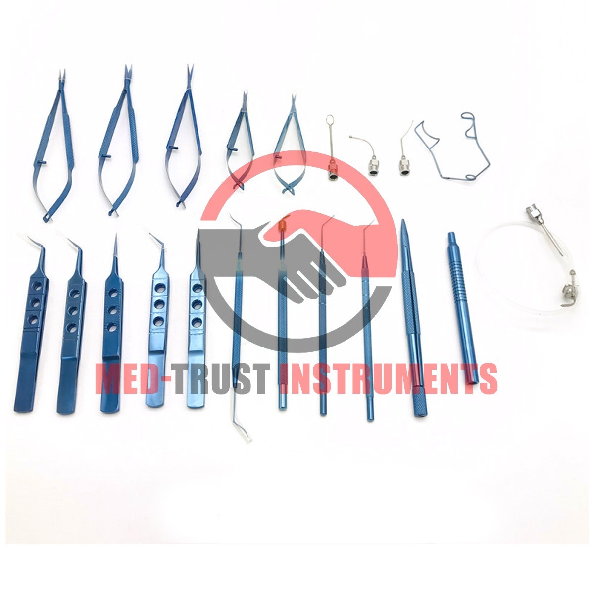 21 PCS Titanium Eye Cataract Ophthalmic Surgical Instruments Set With Case Box