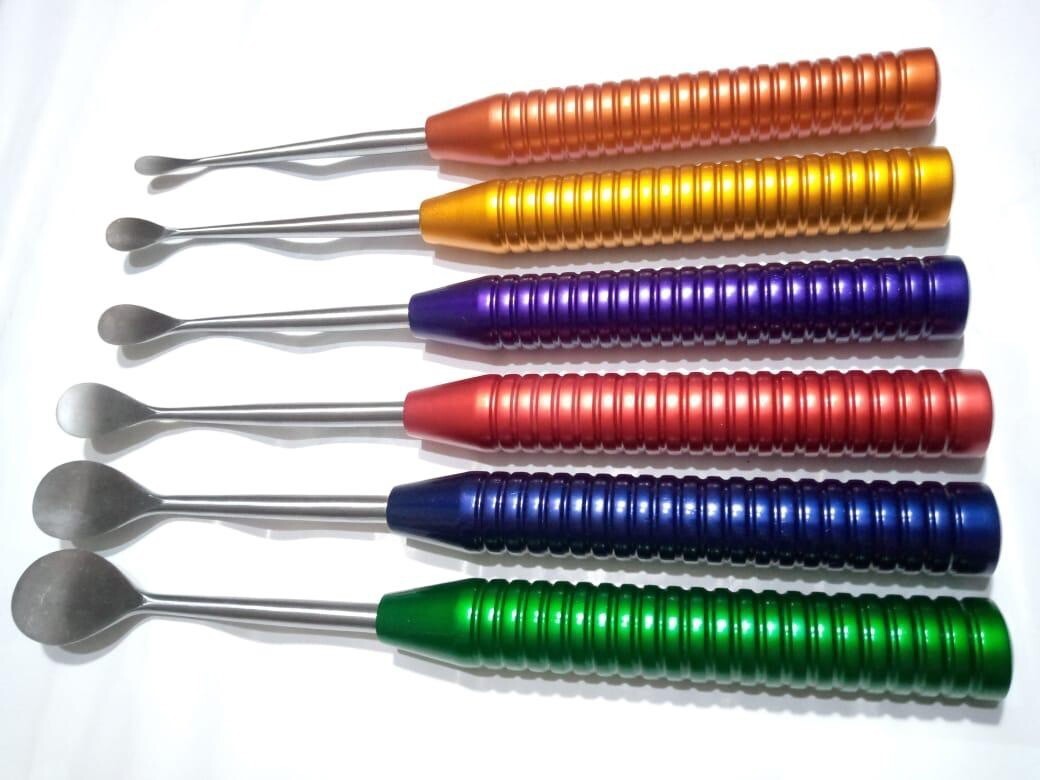 Cobb Elevator Spine Instruments Set of 6 Pcs Rainbow Handle Top Quality