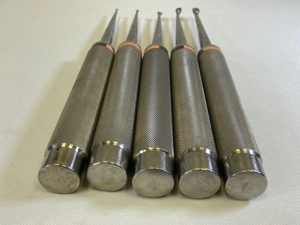 Set of 5 Codman Straight Cobb Curettes Sizes 0/1/3/4/5 x 11″ Orthopedics