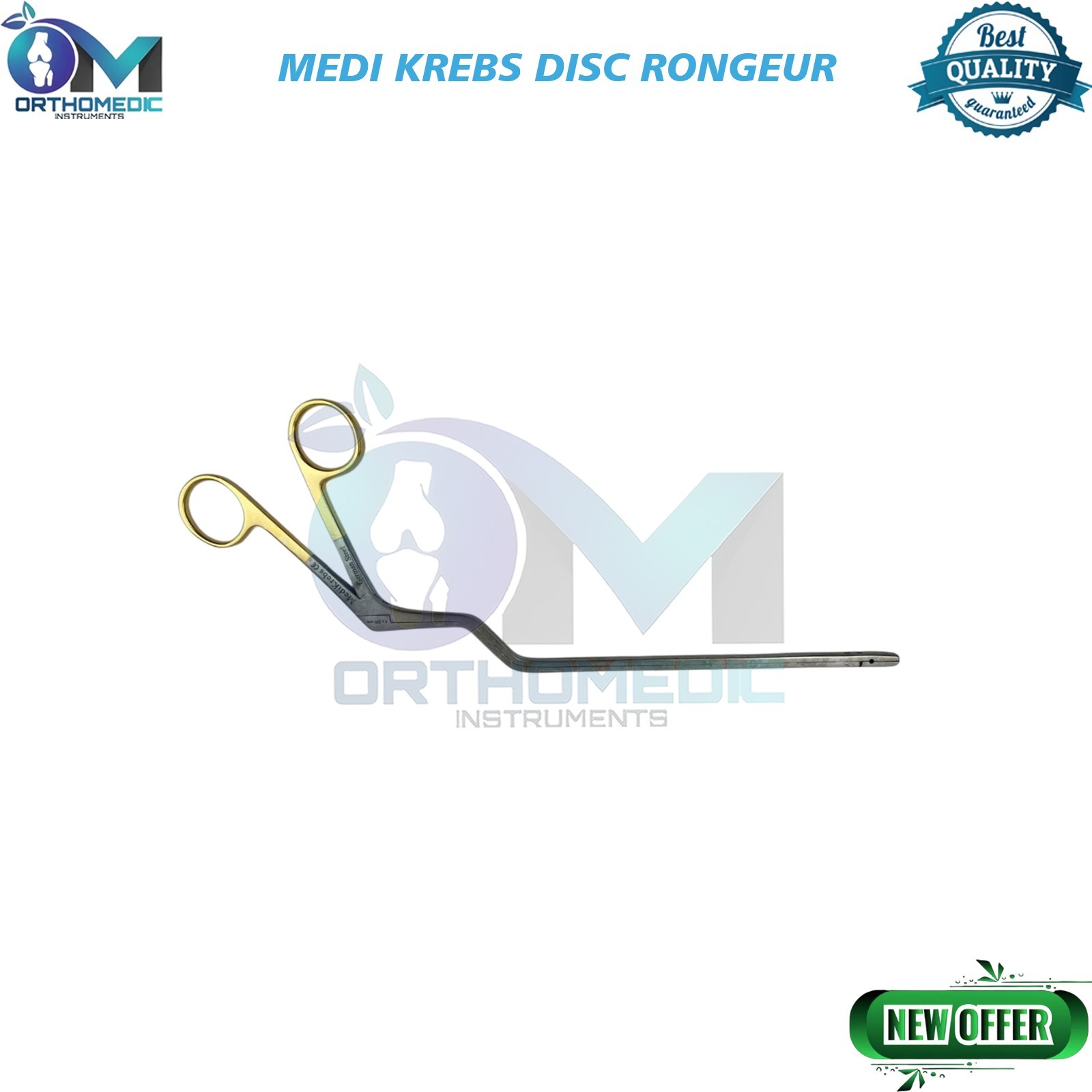 Medi Krebs Disc Rongeur 4 x 220 mm Straight Pituitary German Grade Steel