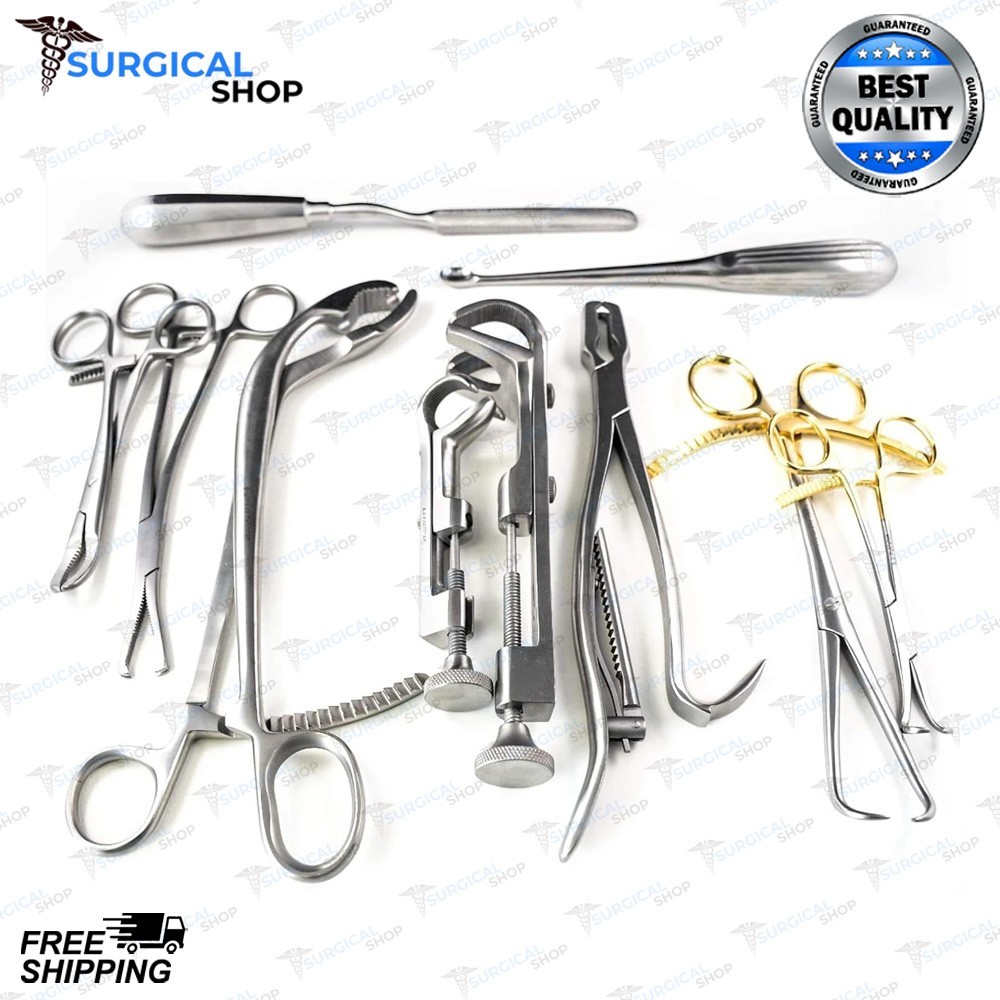 10 Assorted Orthopedic Surgical Instruments Custom Made Set