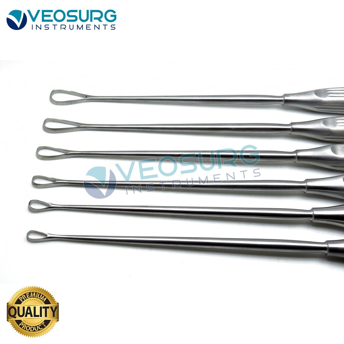 Sims Uterine Curettes 11″ 6 Pcs Set Sharp Blade 0,1,2,3,4,5 OB/GYN Instruments
