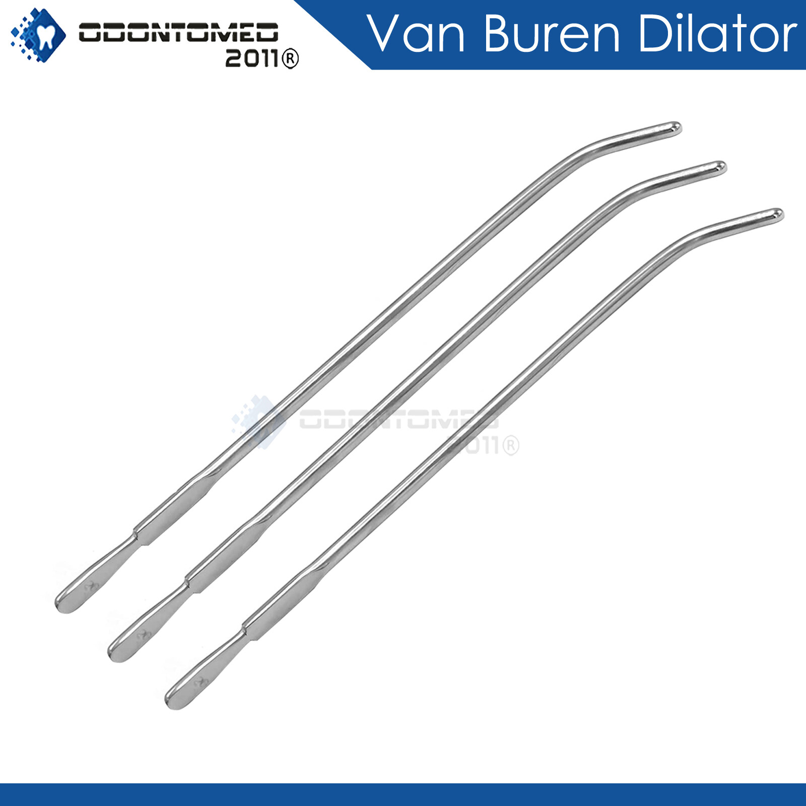 3 Pcs Surgical OB/GYN No. 20 FR Van Buren Sounds Curved Instruments