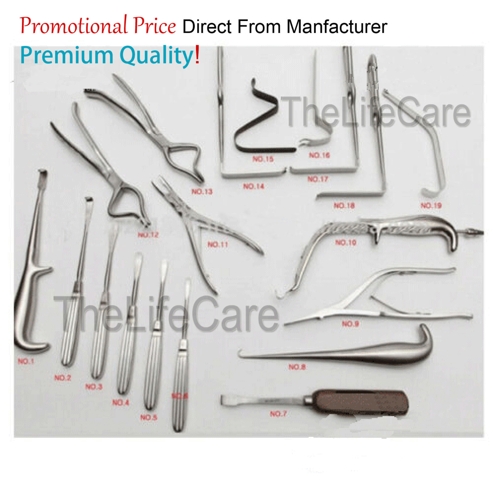 Maxillofacial surgery Kit Surgical instruments Tools 19 Pcs Set