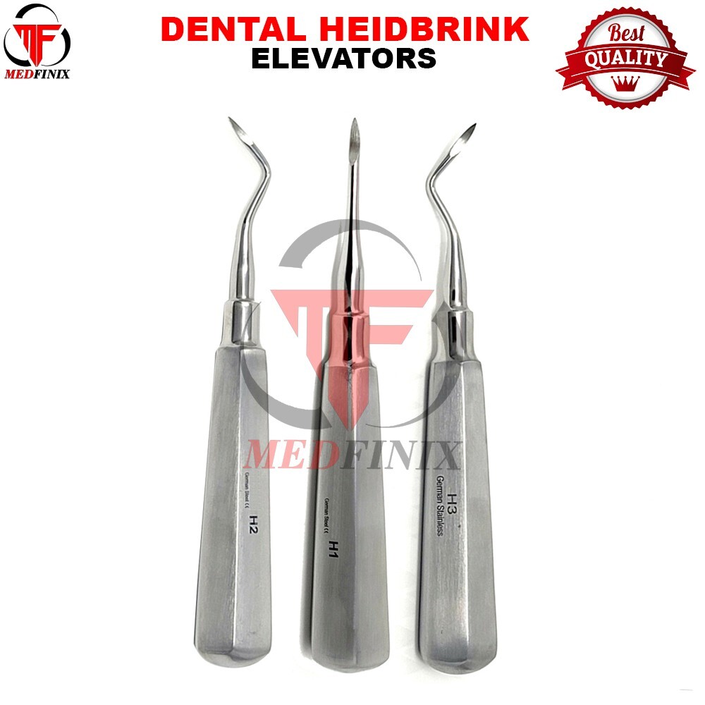 3 PCS Dental Root Elevators HEIDBRINK Oral Surgery Luxating Root Picker Elevator