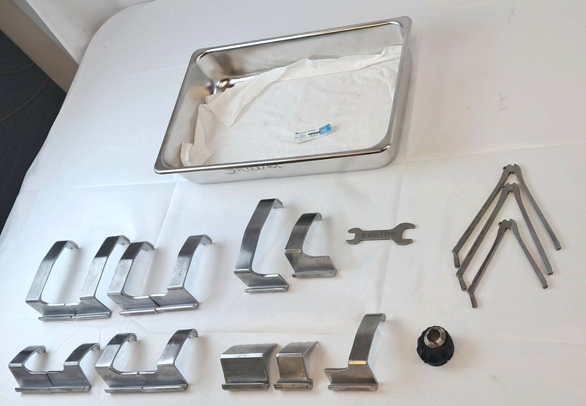 18 Pc Codman Karlin Crank Frame Cervical Retractor Set w/ Tray
