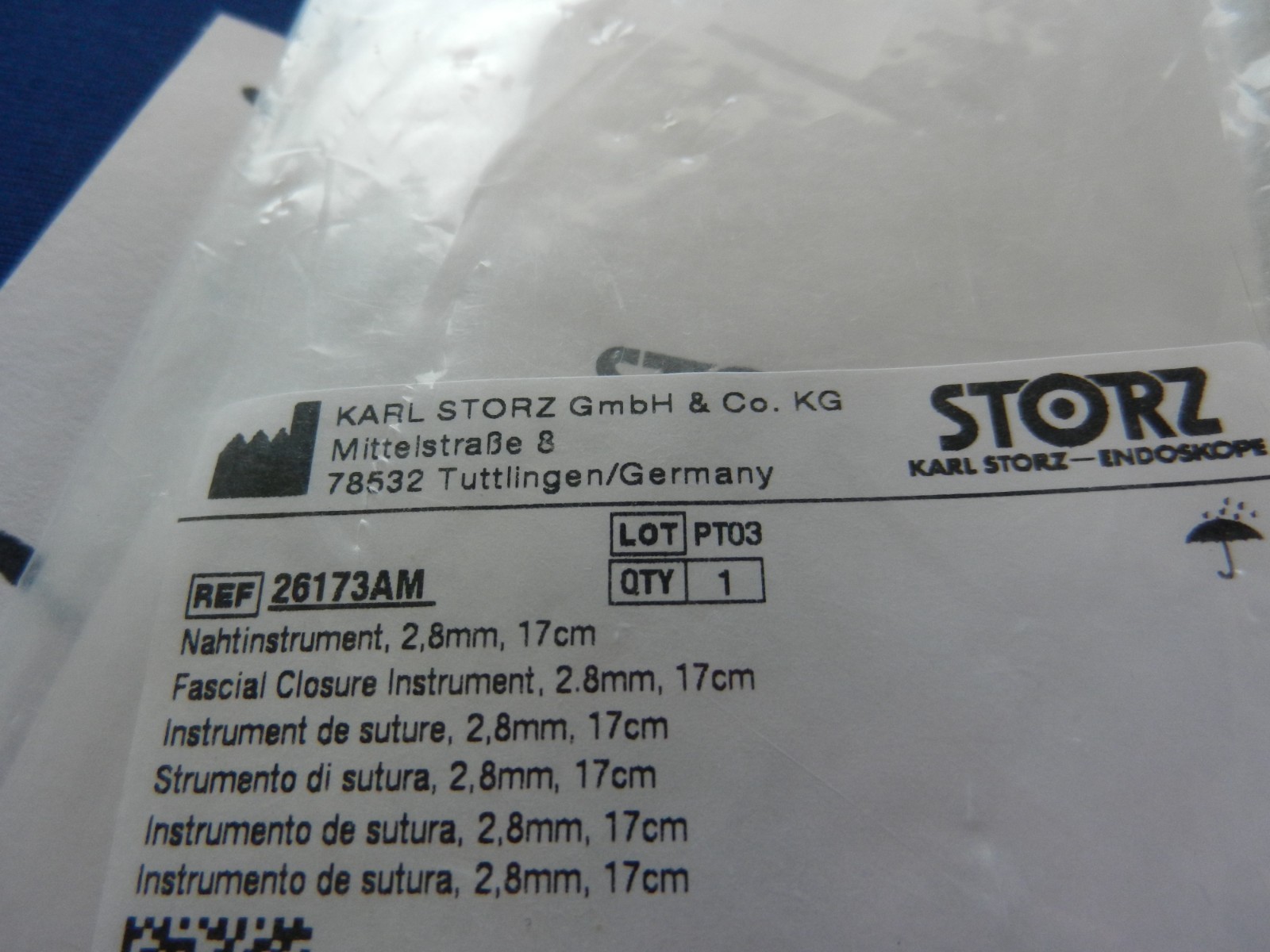 ***NEW*** Storz 26173AM Closure Instrument 2.8mm x 17cm