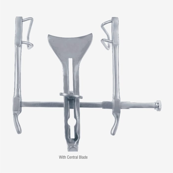 Gosset Retractor, 5.5″ Spread, Blades 1″ x 2.5″ Center Blade 64 mm x 60 mm wide
