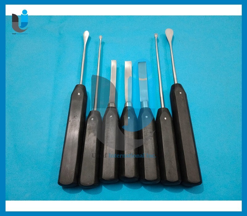 Spoon and Chesil Set 7 Pieces Surgical Instruments Set By Umaf