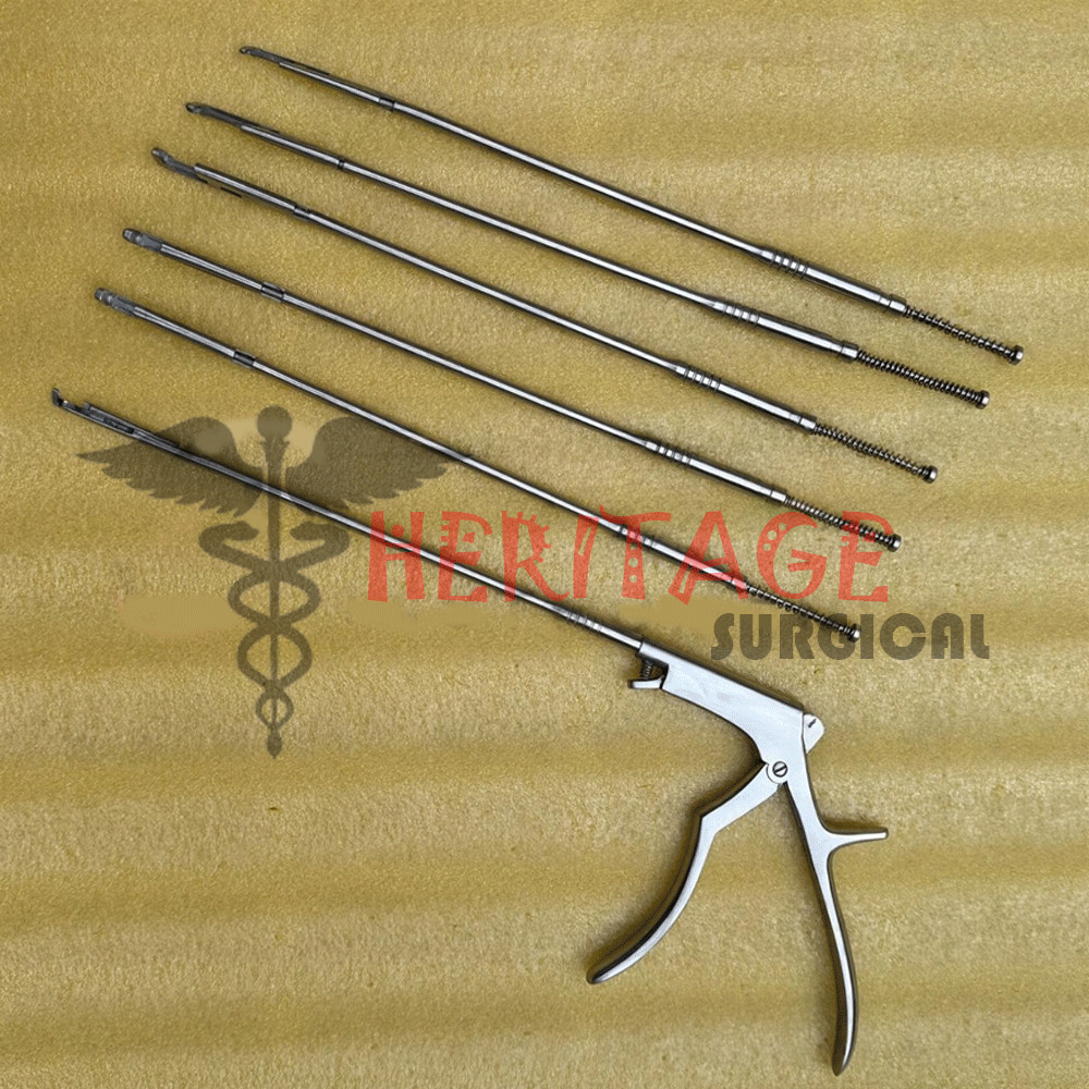 Spine Surgery Rongeur Interlaminar Spine Surgery Set Bite Size 1 to 5 mm Set