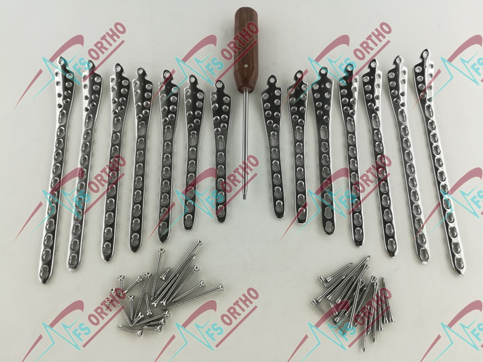 Distäl Tibiä Locking Plates 4–12 Holes L & R with LCP Screws 102 PCS SS316L