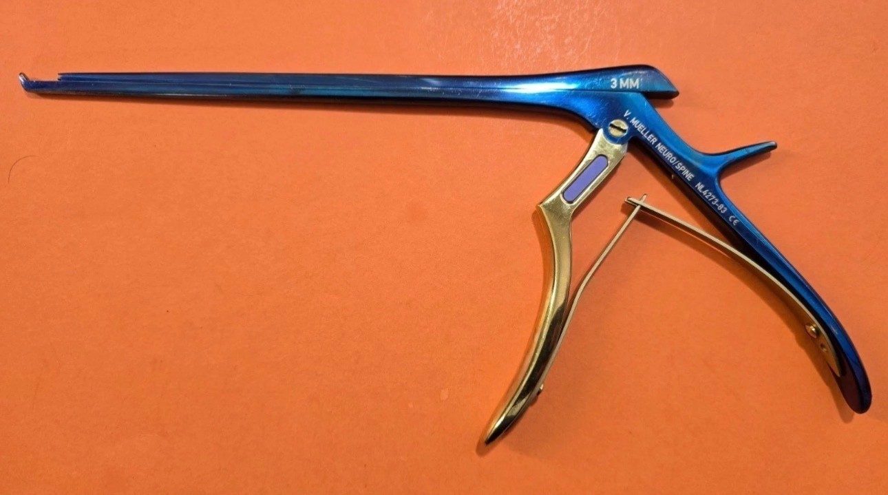 V.Mueller NL 4273-83 Neuro/Spine Chroma Line Kerrison Rongeurs 3mm x40 Degree