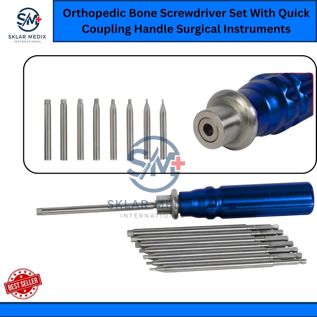 Orthopedic Bone Screwdriver Set With Quick Coupling Handle Surgical Instruments