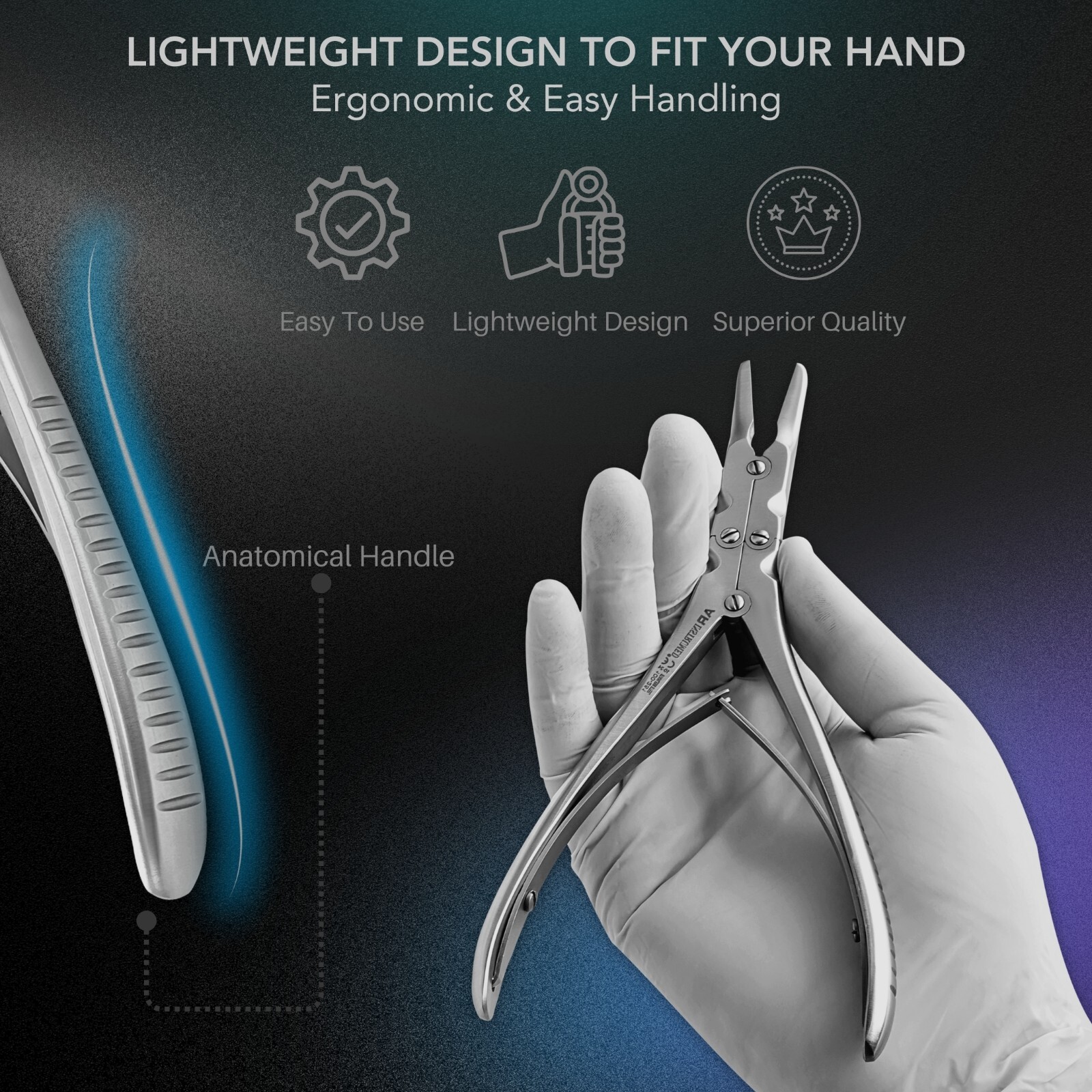Beyer Bone Rongeurs, 45 Degree Curved 7 Inches Double Action Dental Instruments