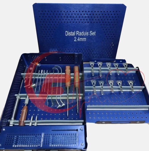 2.4MM Distal Radius Instruments Set With Box Plates & Screw Top Quality