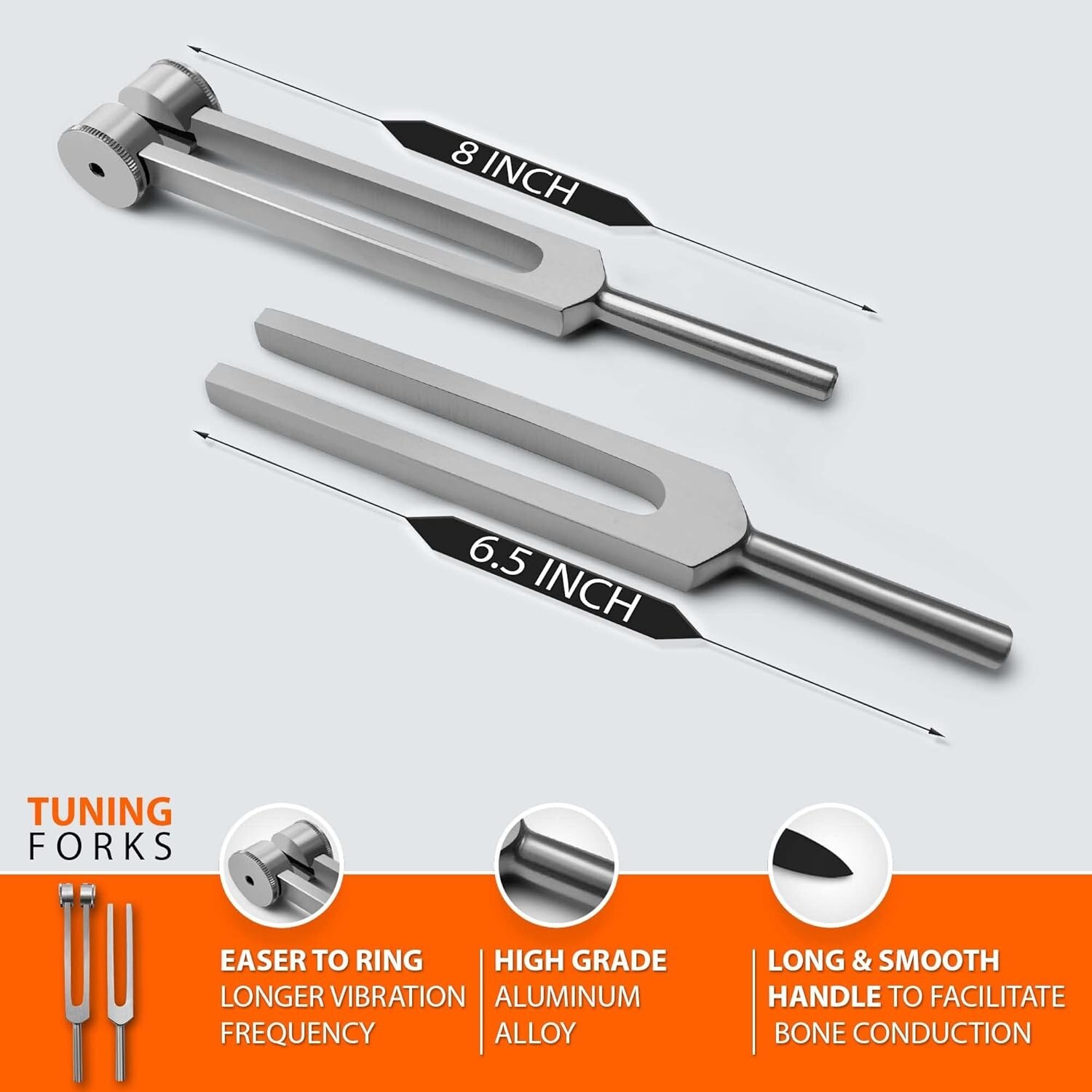 Portable Aluminum Tuning Fork Set with Precision Hammer – Perfect for Clinicians