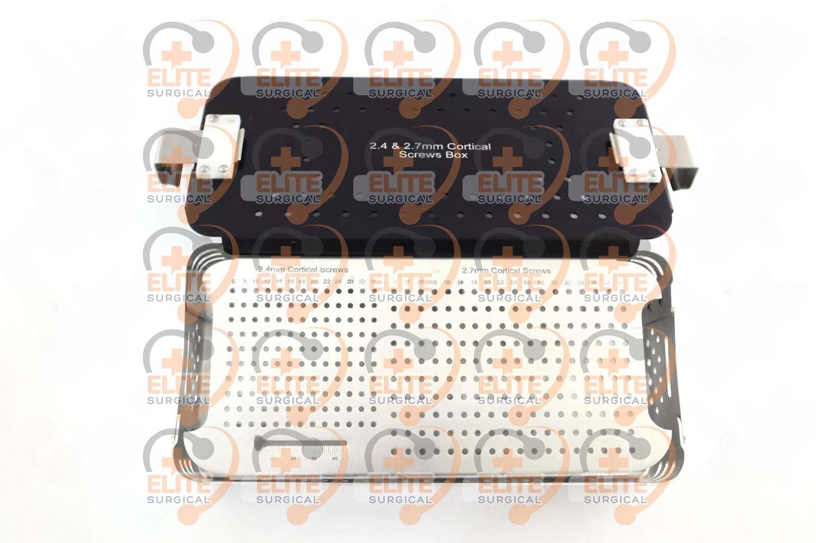 2.4mm & 2.7mm Cortical Screws Box, Rack, Sterilization Case Almunium