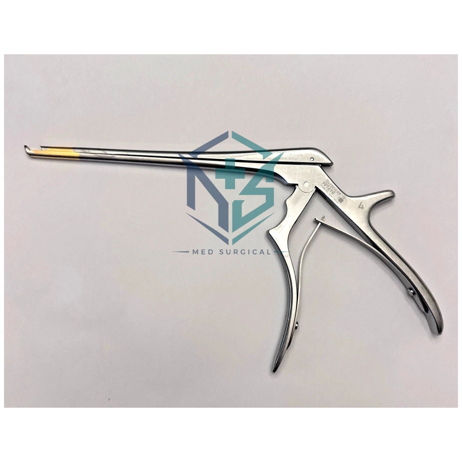 Aesculap FF769R Kerrison Bone Punch Rongeur 40° UP 4mm X 12mm Thin Footplate 7″
