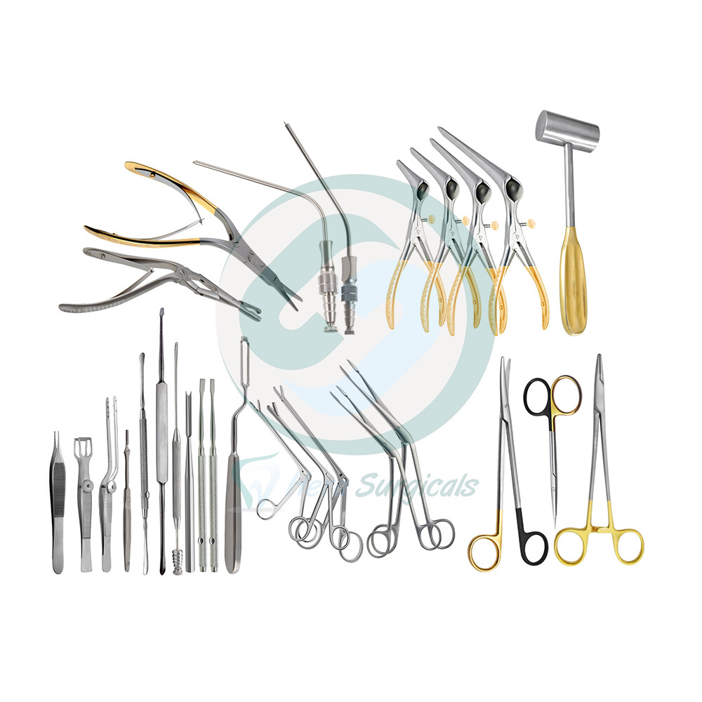 Septoplasty Nasal Surgery Instruments Set of 28 pcs with Stainless Steel Box