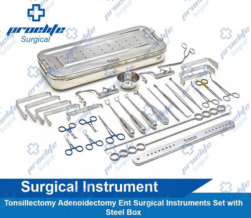 Tonsillectomy Adenoidectomy Ent Surgical Instruments Set with Steel Box