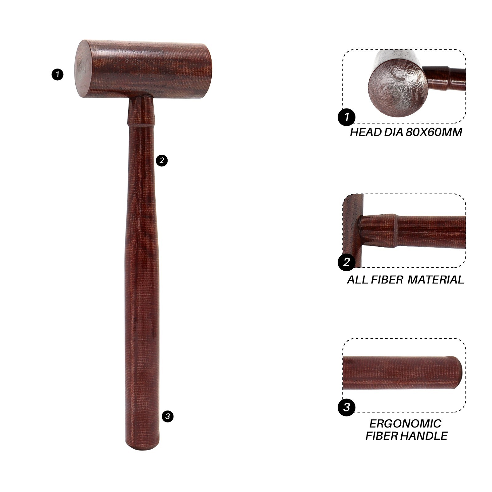 Fiber Mallet 24 cm Head Dia 80x60mm Weight 397 gm Orthopedic Instrument German