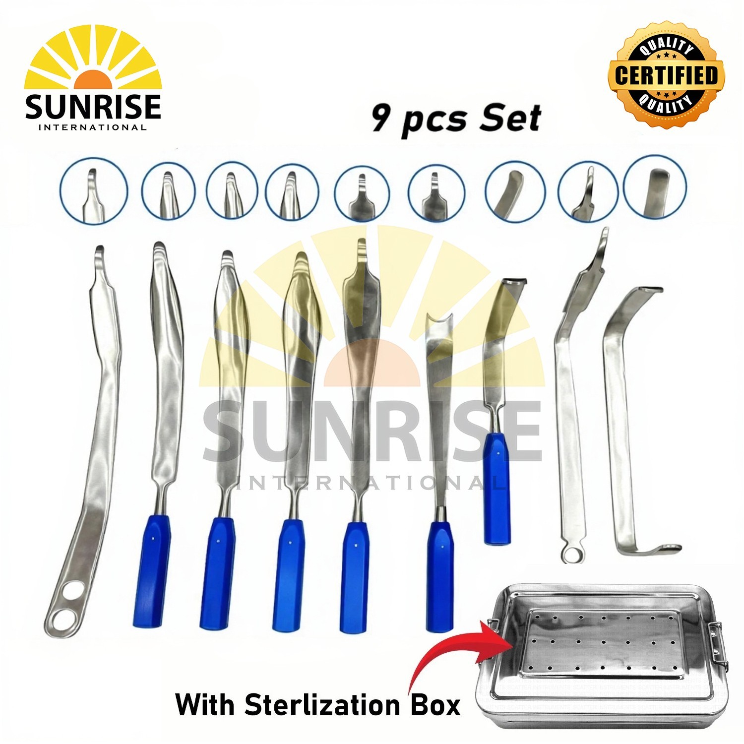 Hip Retractor Arthroplasty Instruments Orthopedic Stainless Steel 9 Pcs Set