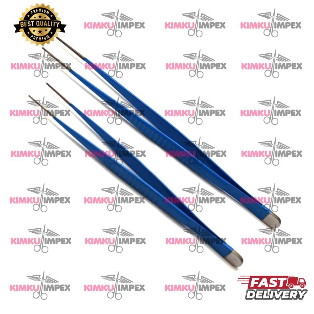 DeBakey Tissue Forceps Set of 2 Pcs 20 & 24cm With 2mm Tip Insulated Instruments