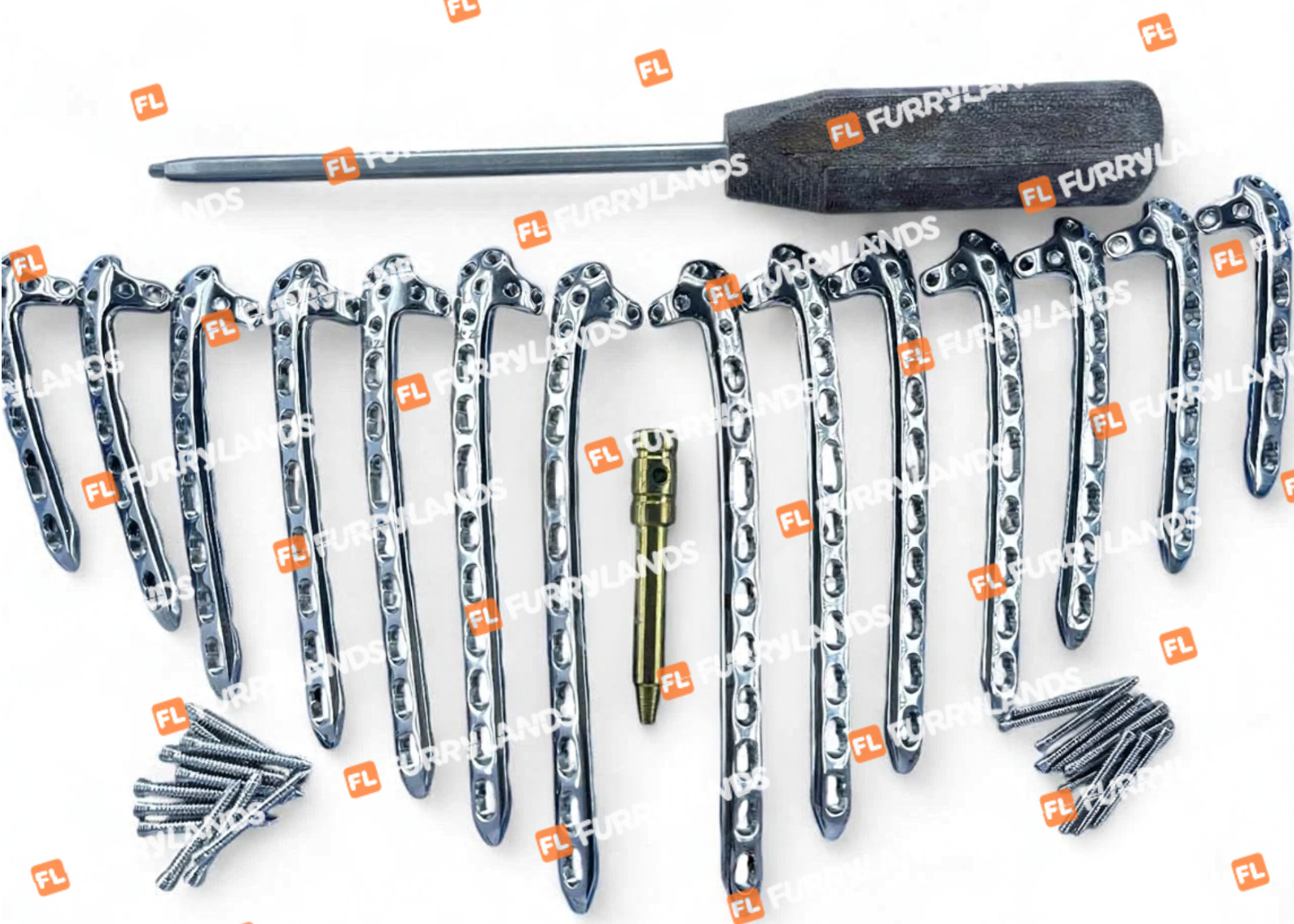 Locking with Support (4-10H) L&R & Screws 126 Pcs SS 316L